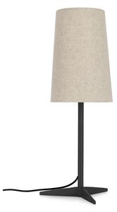 Czarno-beżowa metalowa lampa stołowa z tekstylnym kloszem (wysokość 60 cm) Assam – Bizzotto