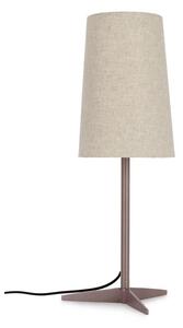 Beżowa metalowa lampa stołowa z tekstylnym kloszem (wysokość 60 cm) Assam – Bizzotto