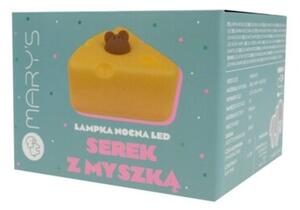 Lampka nocna dla dzieci bezprzewodowa żółta serek z myszką LED 3W Mary's