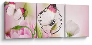 Obraz - Motyl (z zegarem) (90x30 cm)