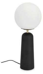 Czarna metalowa lampa stołowa ze szklanym kloszem (wysokość 51 cm) Delphine – Bizzotto
