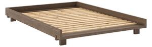 Brązowe łóżko dwuosobowe z litego drewna sosnowego ze stelażem 140x200 cm Social – Karup Design
