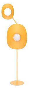 Lampa stojąca podłogowa designerska pomarańczowa falowany talerz 2xG9 8W DELULU Emibig