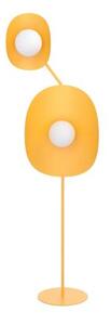 Lampa stojąca podłogowa designerska pomarańczowa falowany talerz 2xG9 8W DELULU Emibig