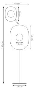 Lampa stojąca podłogowa designerska pomarańczowa falowany talerz 2xG9 8W DELULU Emibig