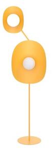 Lampa stojąca podłogowa designerska pomarańczowa falowany talerz 2xG9 8W DELULU Emibig