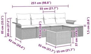 Zestaw Mebli Ogrodowych Komplet Wypoczynkowy Z Poduszkami 6-Częściowy Czarny Rattan Na Taras Balkon Ogród