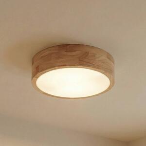 Lampa sufitowa Tanju Lindby, możliwość ściemniania, jasne drewno, salon / jadalnia, drewno, dworkowy / rustykalny