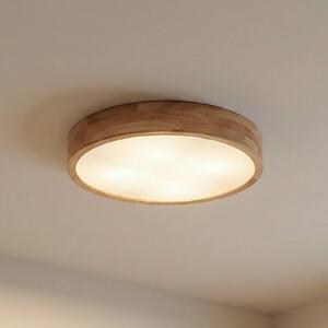 Lampa sufitowa Tanju Lindby, możliwość ściemniania, jasne drewno, salon / jadalnia, drewno, dworkowy / rustykalny