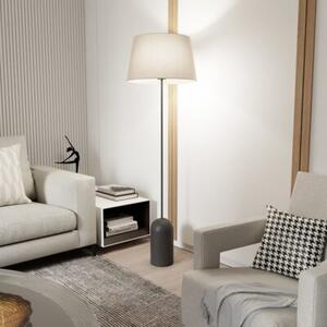 Lampa stojąca podłogowa czarno-beżowa z abażurem 1xE27 15W PEARL Emibig
