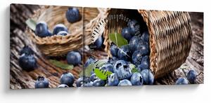 Obraz - Soczyste jagody (z zegarem) (90x30 cm)