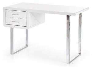Nowoczesne biurko B30 z szufladami 120 cm - biały / chrom