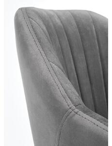Fotel obrotowy Fresco z podłokietnikami - popielaty velvet