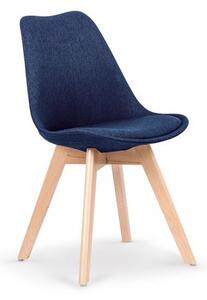 Krzesło K303 - ciemnoniebieskie, na drewnianych nogach, scandi