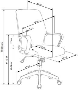 Nowoczesny fotel biurowy Spin 2 - beż / biały
