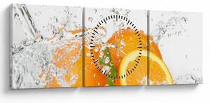 Obraz - Soczyste pomarańcze (z zegarem) (90x30 cm)