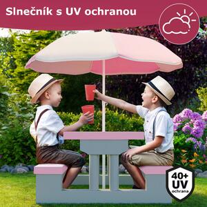 Dziecięcy zestaw wypoczynkowy z parasolem, różowy
