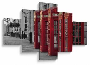Obraz - Budki telefoniczne w Londynie (125x70 cm)