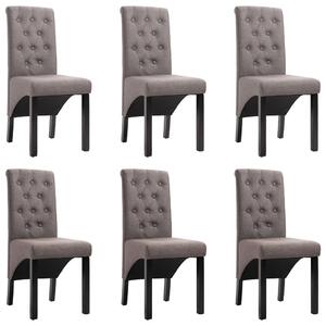 Krzesła stołowe, 6 szt., taupe, tapicerowane tkaniną