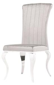 Krzesło glamour Stanley Silver - krzesło tapicerowane szare
