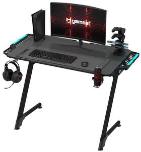 Czarne biurko do gamingu Gamset Snake 1.0