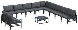 Zestaw mebli ogrodowych z poduszkami - antracytowy, ergonomiczny i odporny na warunki atmosferyczne
