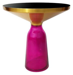 Stolik kawowy Bottle Table 50/53cm różowo-złoty osadzony na szklanej nodze