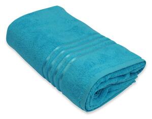 Ręcznik frotte 50x90cm w kolorze niebieskim ze 100% bawełny ozdobiony tasiemką