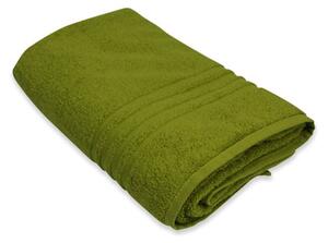 Ręcznik frotte 50x90cm w kolorze zielonym ze 100% bawełny ozdobiony tasiemką