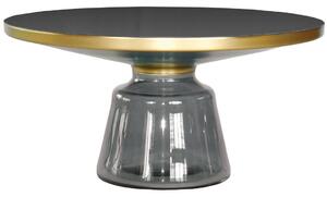 Bottle Table stolik kawowy szaro-złoty osadzony na szklanej nodze 75/37 cm