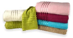 Ręcznik frotte 30x50cm w kolorze różowym ze 100% bawełny ozdobiony tasiemką
