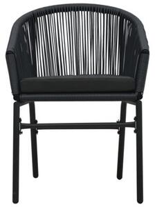Krzesła ogrodowe, 2 szt., czarne, rattan pe