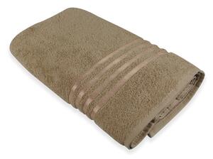 Ręcznik frotte 50x90cm w kolorze beżowym ze 100% bawełny ozdobiony tasiemką