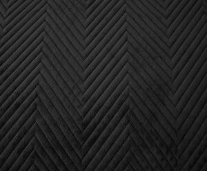 Czarna aksamitna narzuta z wzorem ARROW VELVET Rozmiar: 200 x 220 cm