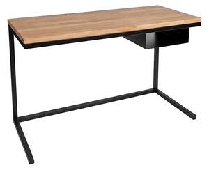Nowoczesne dębowe biurko z czarnymi nogami - Avorro 10X