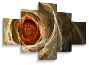 Obraz - Abstrakcyjne róże w ognistych kolorach (125x70 cm)
