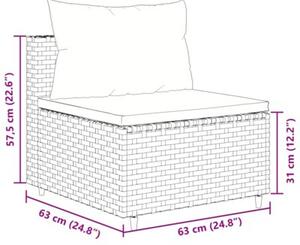 Zestaw Mebli Ogrodowych Komplet Wypoczynkowy Z Poduszkami 10-Częściowy Szary Rattan Na Taras Balkon Ogród