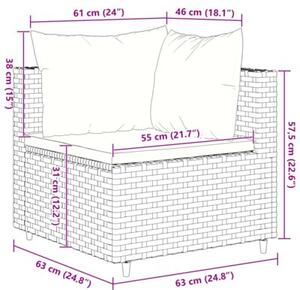 Zestaw Mebli Ogrodowych Komplet Wypoczynkowy Z Poduszkami 10-Częściowy Szary Rattan Na Taras Balkon Ogród