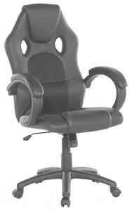 Nowoczesne krzesło biurowe ze sztucznej skóry z czarną siatką regulowane Rest Beliani