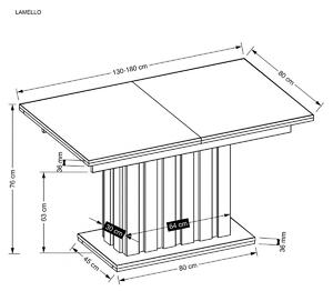EMWOmeble LAMELLO stół rozkładany 130-180/80 cm dąb artisan/czarny (2p=1szt)