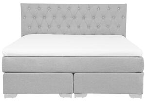 Łóżko kontynentalne szare z materacem pikowany zagłówek 180 x 200 cm Duchess Beliani