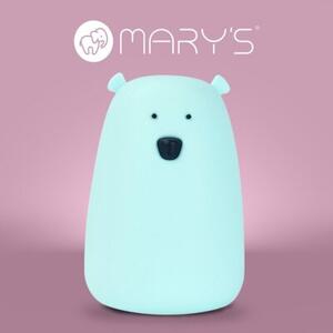 Lampka nocna dla dzieci bezprzewodowa RGBW pilot niebieska miś duży LED 0.4W Mary's