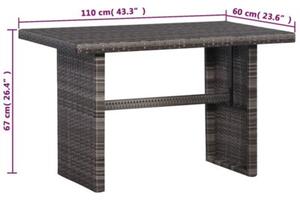 Zestaw Mebli Ogrodowych Komplet Wypoczynkowy Z Poduszkami 11-Częściowy Szary Rattan Na Taras Balkon Ogród