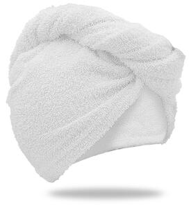Szybkoschnący turban do włosów frotte biały