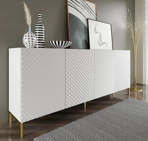 Biała długa komoda glamour 200cm | Umeblowana.com