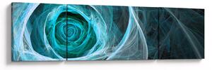 Obraz - Abstrakcyjny różowy niebieski z czarnym tłem (170x50 cm)