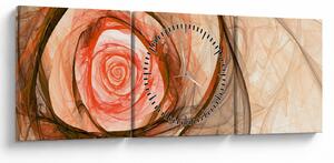 Obraz - Abstrakcyjny róż z białym tłem (z zegarem) (90x30 cm)