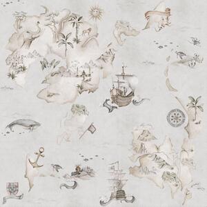 Tapeta do pokoju dziecka Mapa Stories from the Sea Color