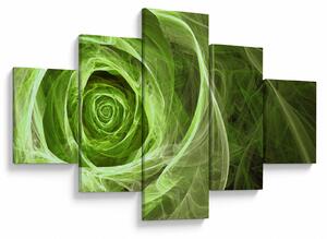 Obraz - Abstrakcyjny zielony róż (125x70 cm)