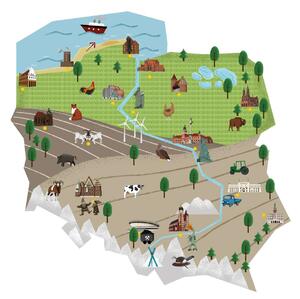 Naklejka ścienna dla dzieci Mapa Polski